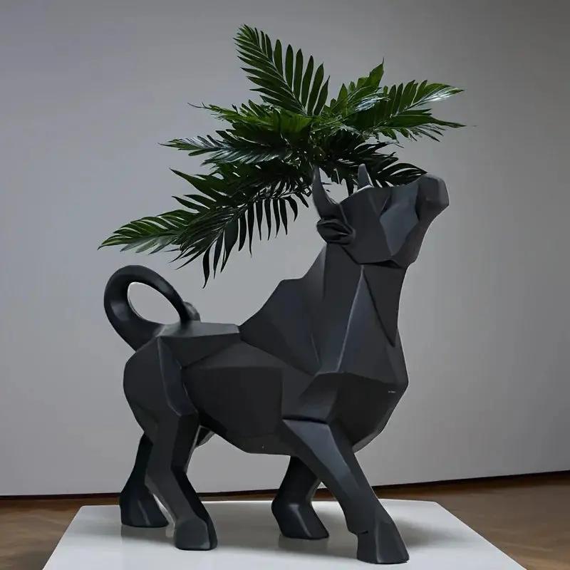Bull Sculpture - Abstract Gold by House Of Avana