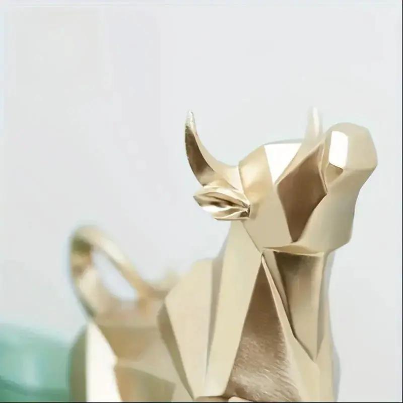 Bull Sculpture - Abstract Gold by House Of Avana