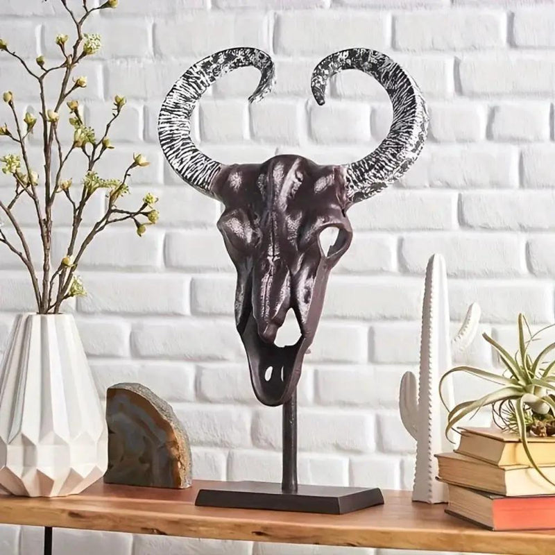 Bull Skull - Handcrafted Wooden Large by House Of Avana