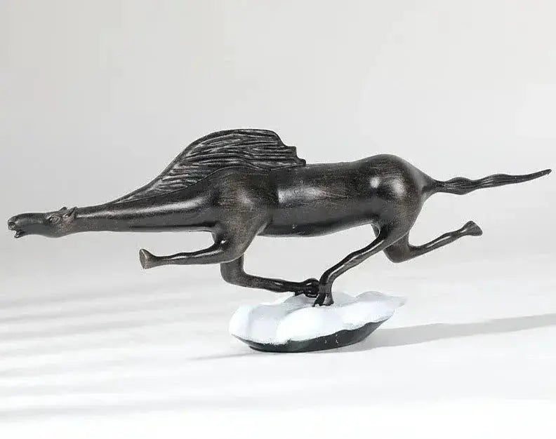 Abstract Black Bull Decorative Sculpture by House Of Avana