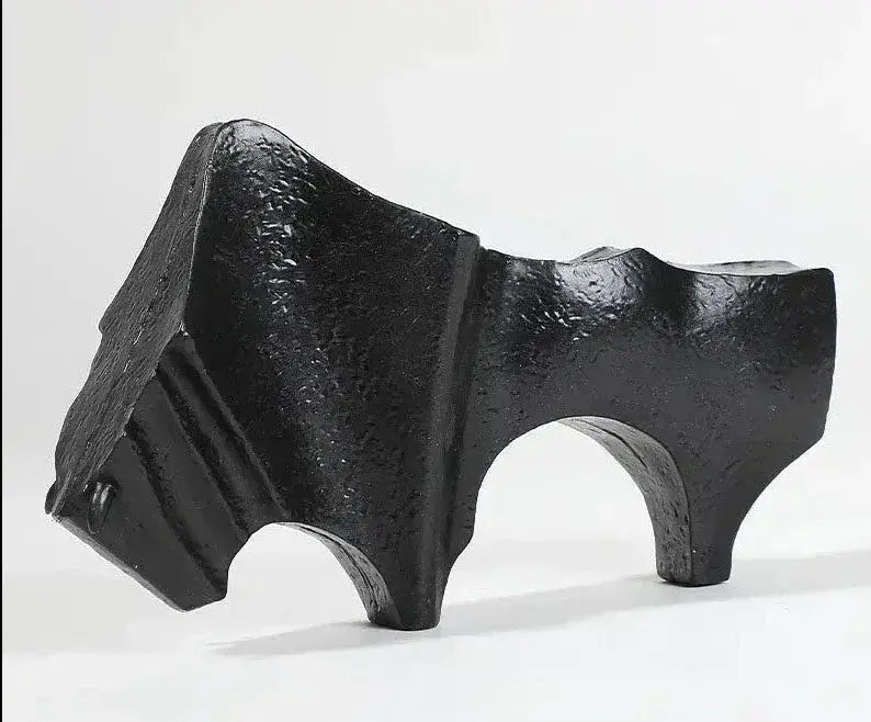 Abstract Black Bull Decorative Sculpture by House Of Avana