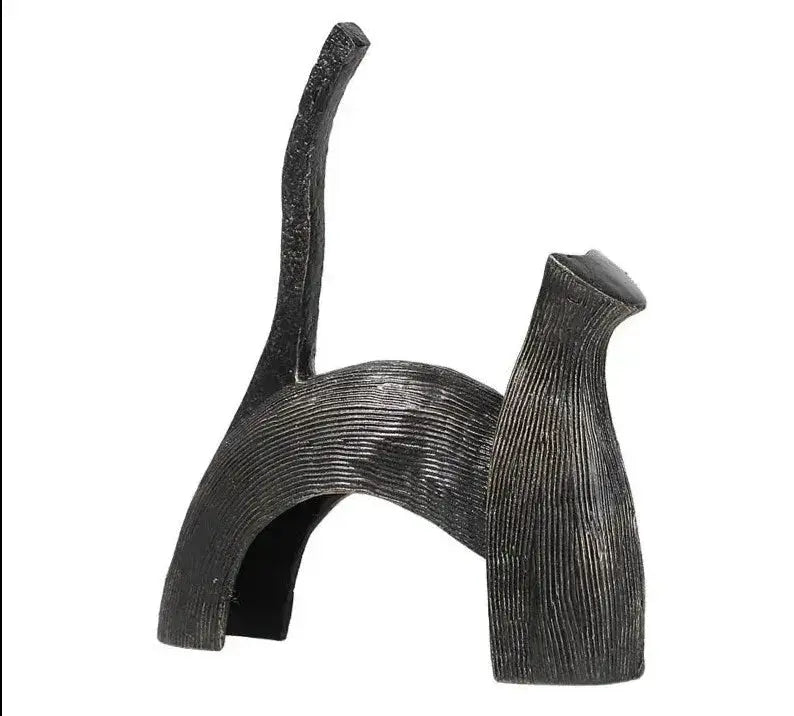 Abstract Black Bull Decorative Sculpture by House Of Avana