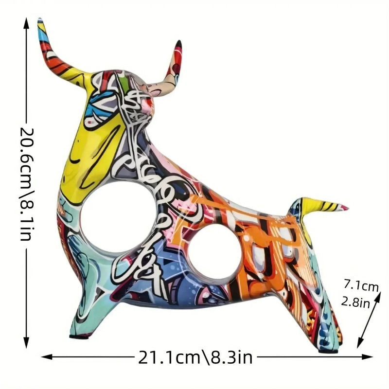 Bull Statue - Unique Colorful Abstract by House Of Avana