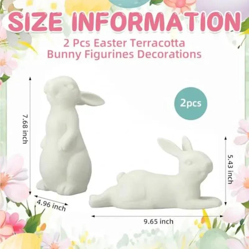 Bunny Figurines - Rustic Terracotta 2pcs by House Of Avana