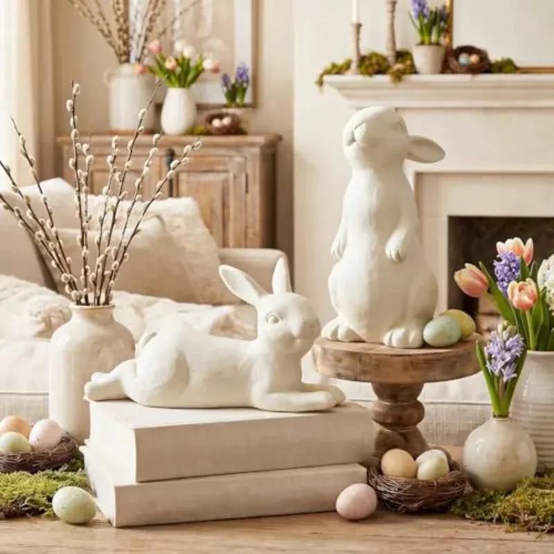 Bunny Figurines - Rustic Terracotta 2pcs by House Of Avana