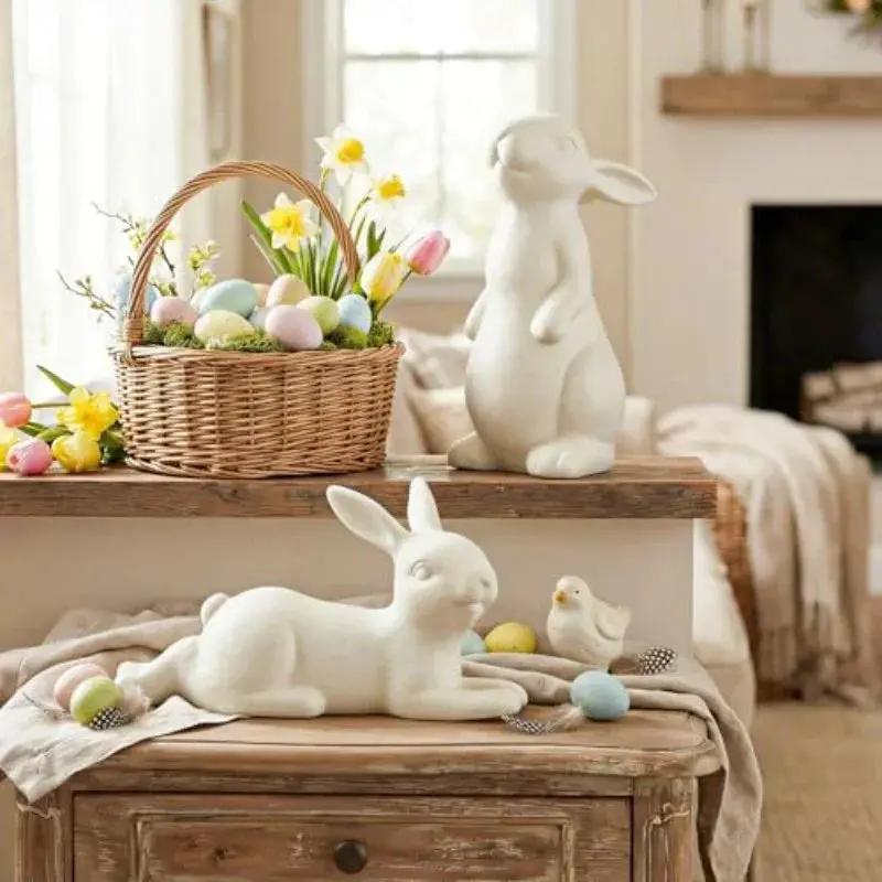Bunny Figurines - Rustic Terracotta 2pcs by House Of Avana