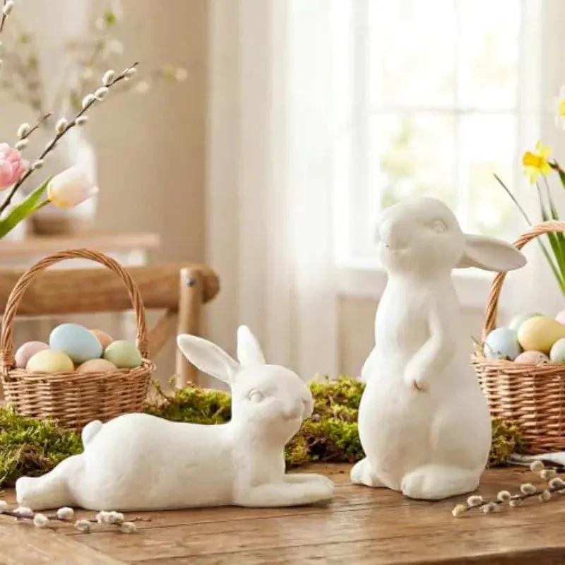 Bunny Figurines - Rustic Terracotta 2pcs by House Of Avana