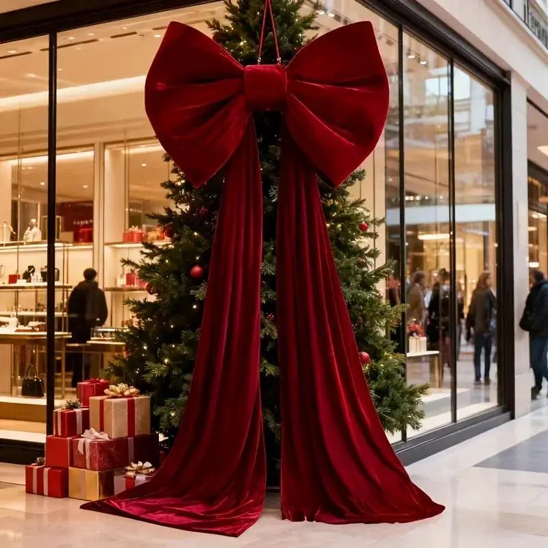 Burgundy Satin Large Bow Ribbon Durable for Decorations by House Of Avana