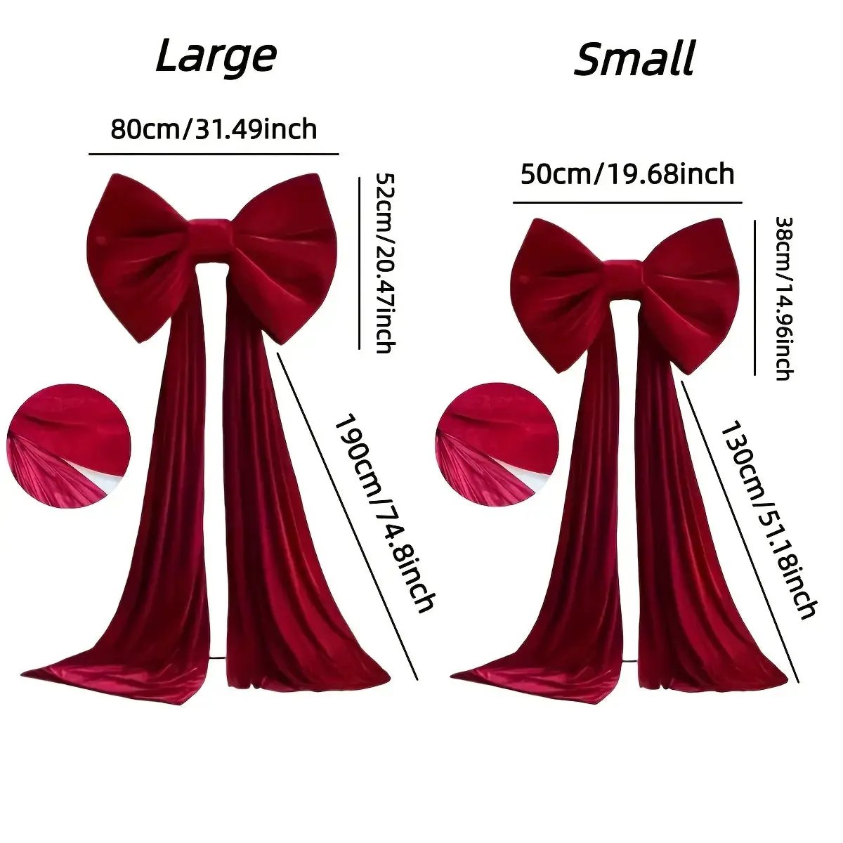 Burgundy Satin Large Bow Ribbon Durable for Decorations by House Of Avana