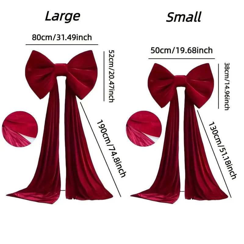 Burgundy Satin Large Bow Ribbon Durable for Decorations by House Of Avana