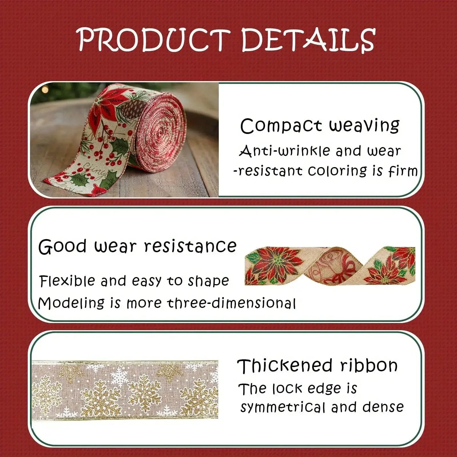Burlap Christmas Ribbons with Wired Edge for Crafts by House Of Avana
