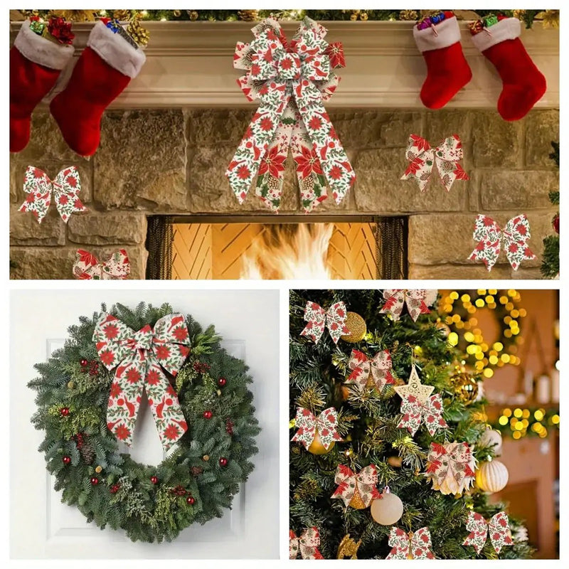 Burlap Christmas Ribbons with Wired Edge for Crafts by House Of Avana