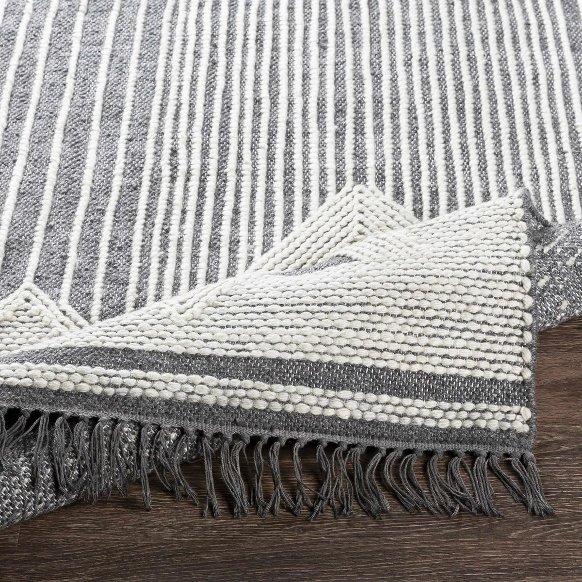 Aldbourne Gray Tassel Flatweave Wool Rug - Clearance, photo 8 of 8