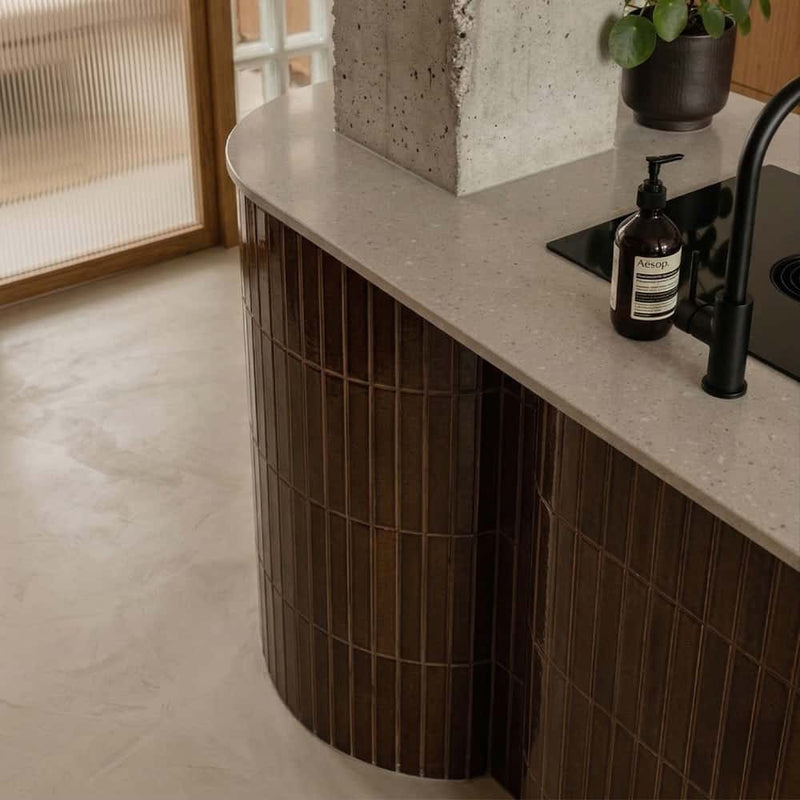 Burnt Caramel Glossy Ceramic Tiles 1 1/2x11 3/8 Ceramic Glossy 2x12 Tiles — 3