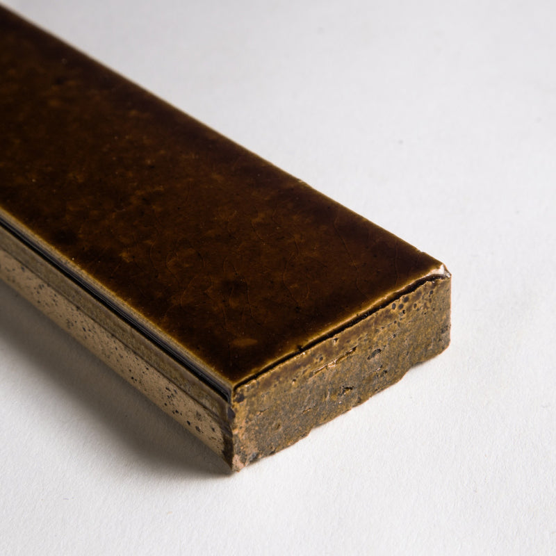 Burnt Caramel Glossy Ceramic Tiles 1 1/2x11 3/8 Ceramic Glossy 2x12 Tiles — 3