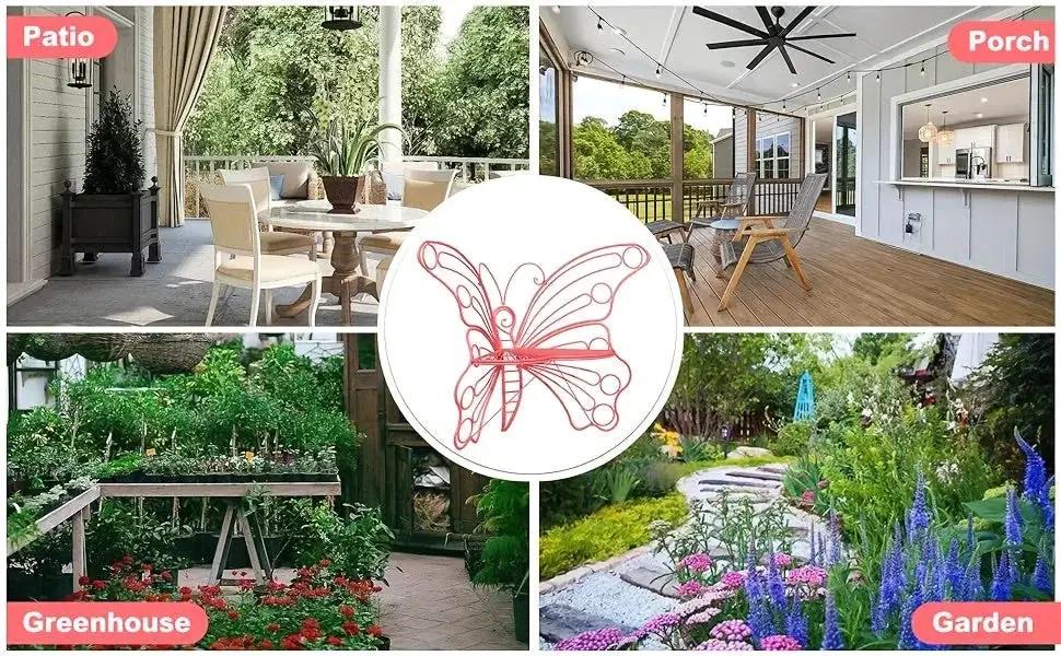 Butterfly Metal Garden Bench with Handcrafted Back Support by House Of Avana