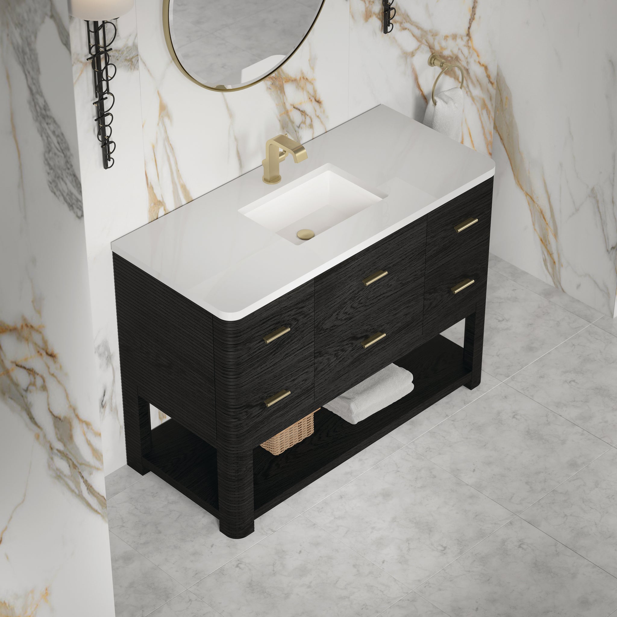 James Martin Lucian 48" Single Bathroom Vanity, Carbon Oak, view 26