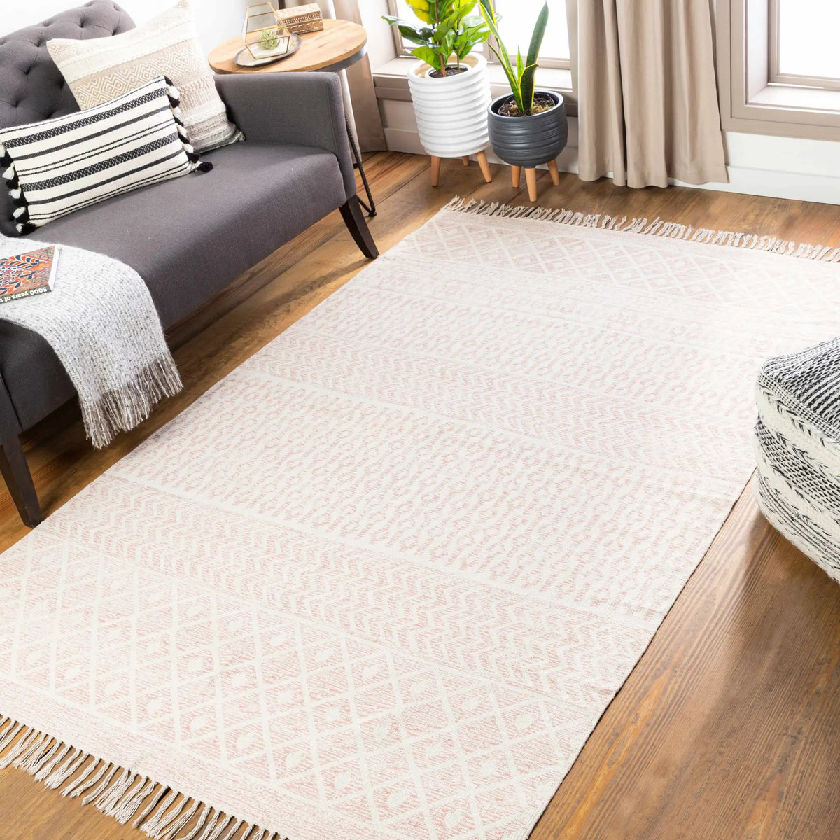 Valyermo Rose Hand Woven Area Rug - Clearance, installed in a room