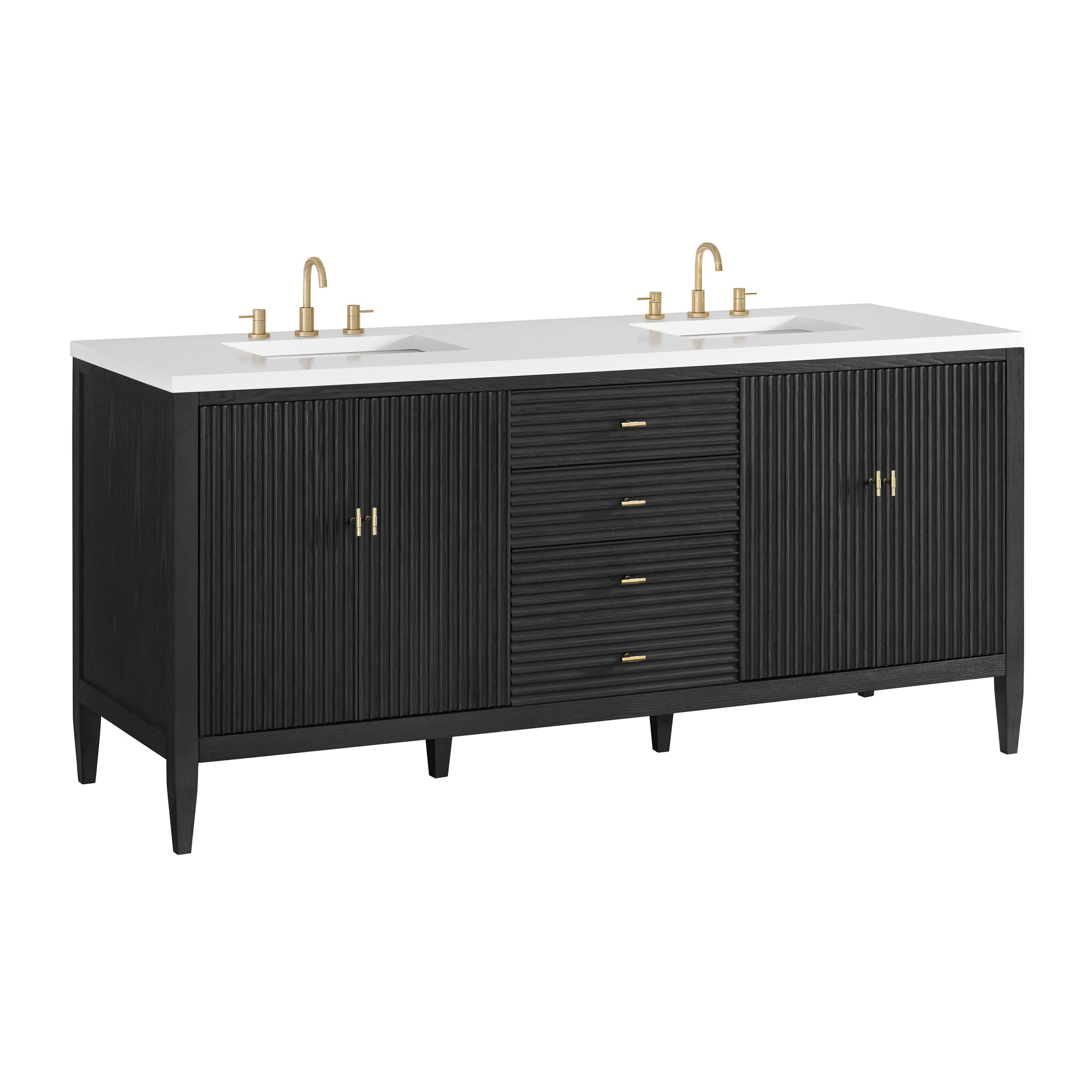 James Martin Myrrin 72" Single Bathroom Vanity, Carbon Oak, view 13