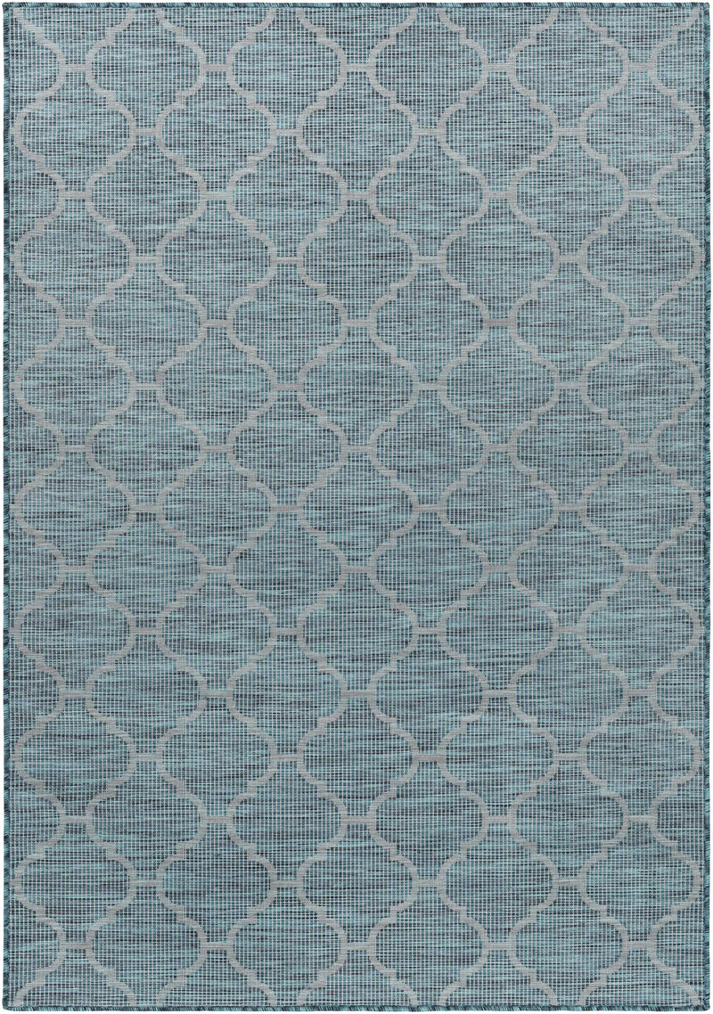 Unique Outdoor Trellis Area Rug, Teal - Clearance by Boutique Rugs