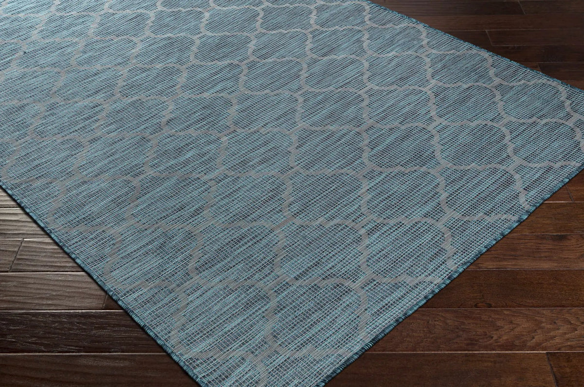 Unique Outdoor Trellis Area Rug, Teal - Clearance, photo 7 of 9
