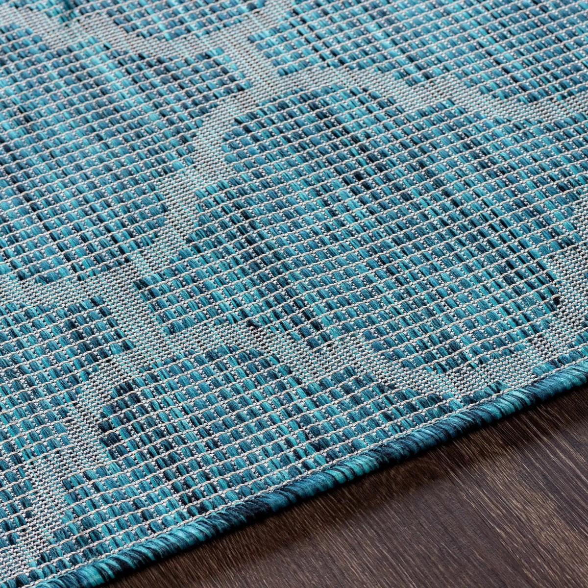 Unique Outdoor Trellis Area Rug, Teal - Clearance, photo 5 of 9