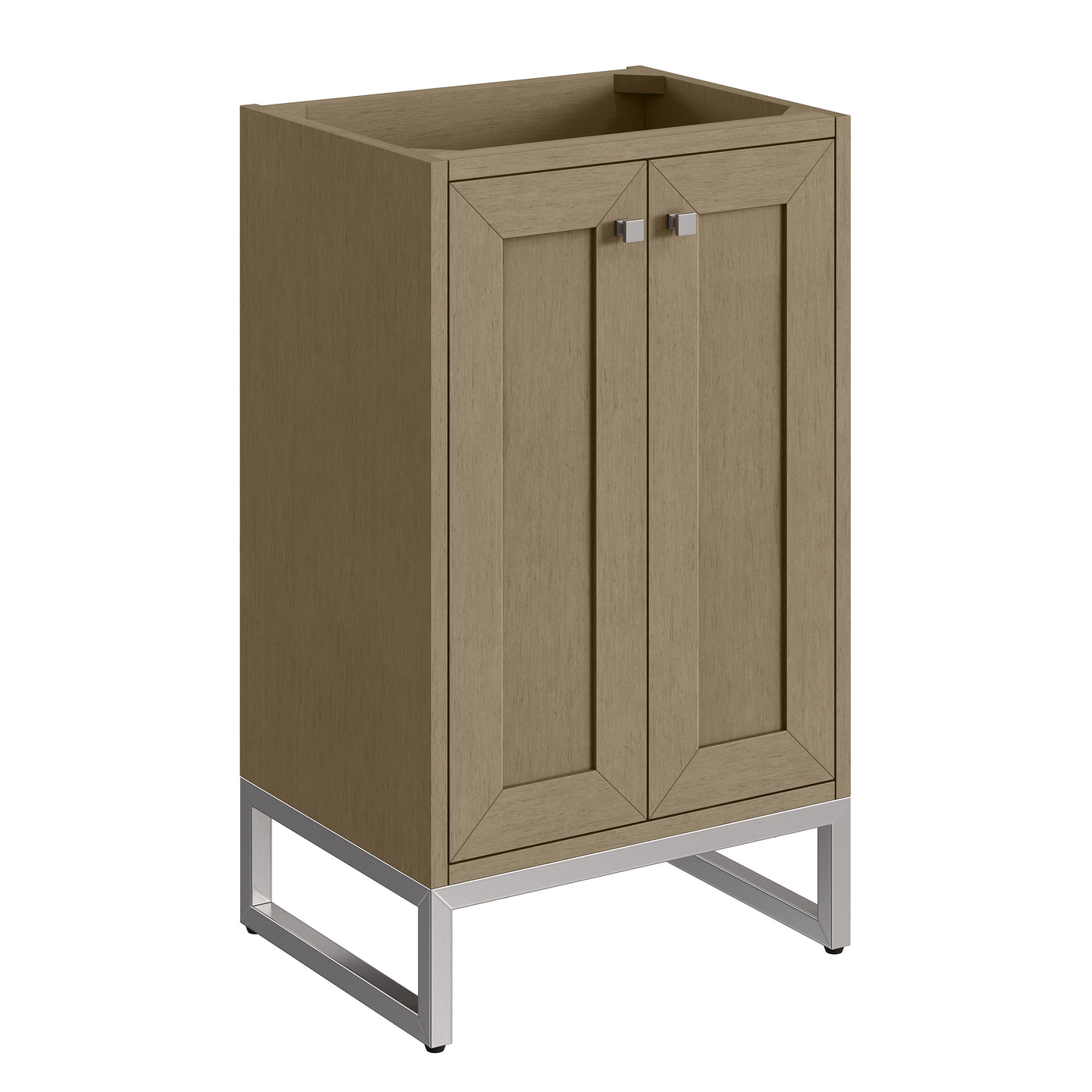 James Martin Chianti 20" Single Bathroom Vanity, Walnut Whisper with Select Your Top (Brushed Nickel) countertop
