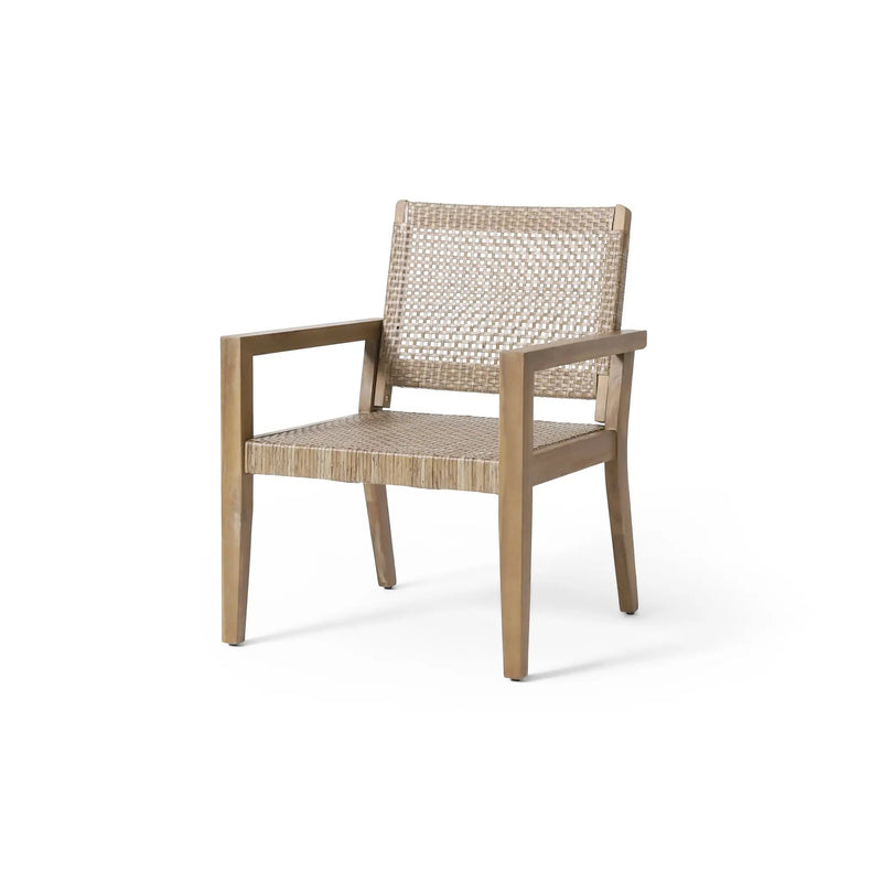 Outdoor Wicker and Acacia Wood Club Chairs - Set of 2 by HouseOfZazla