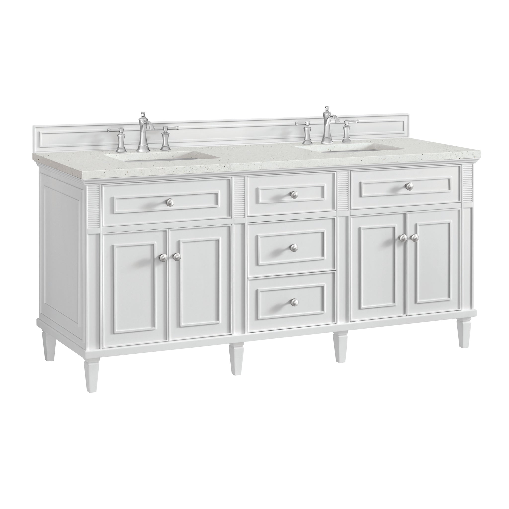 James Martin Lorelai 72" Double Bathroom Vanity, Bright White, view 35