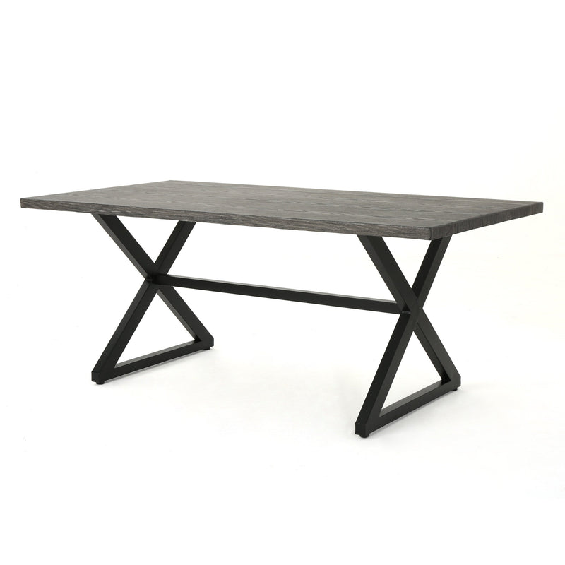 Rolando Outdoor Aluminum Dining Table with Steel Frame, photo 8 of 10