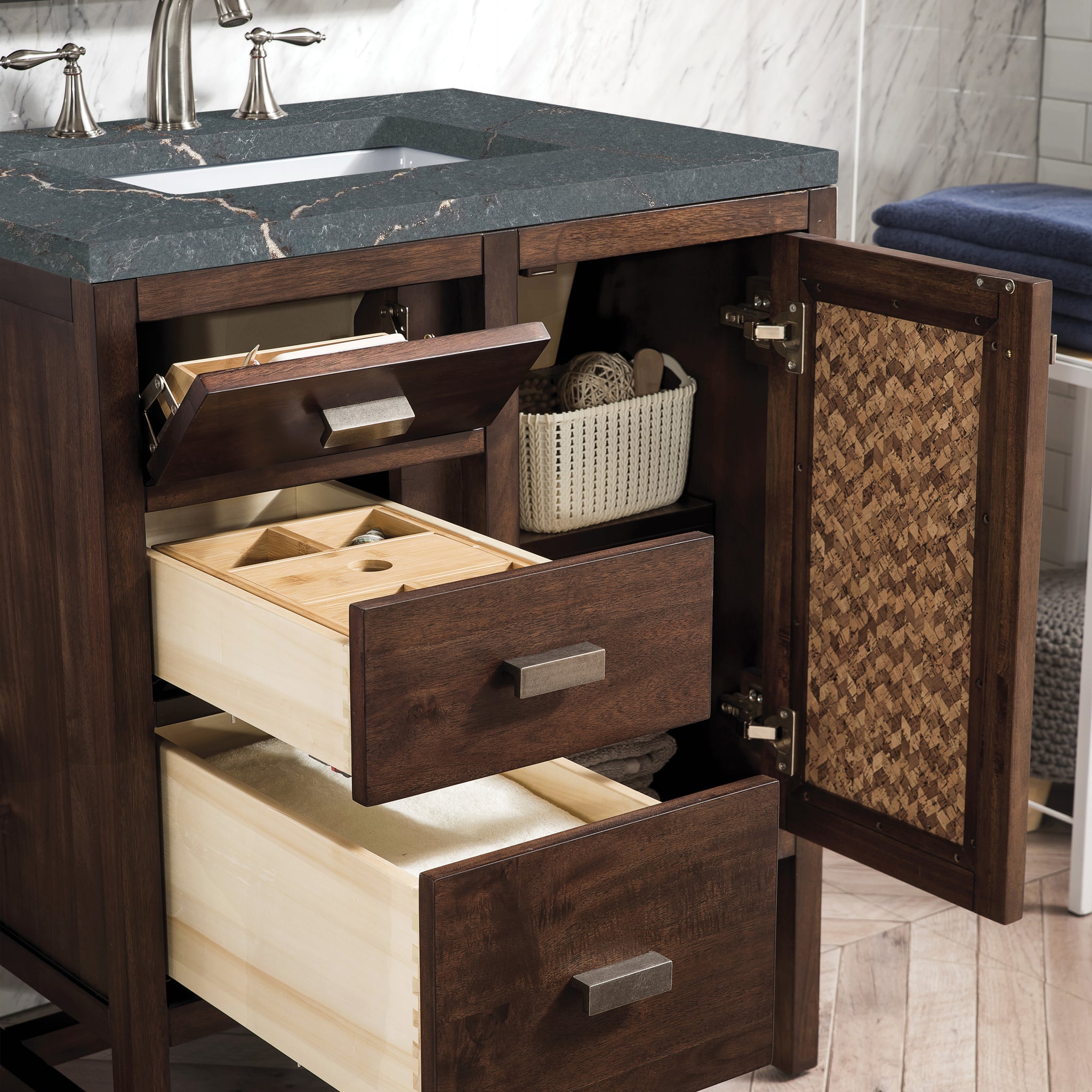James Martin Addison 30" Single Bathroom Vanity, Mid-Century Acacia, view 40