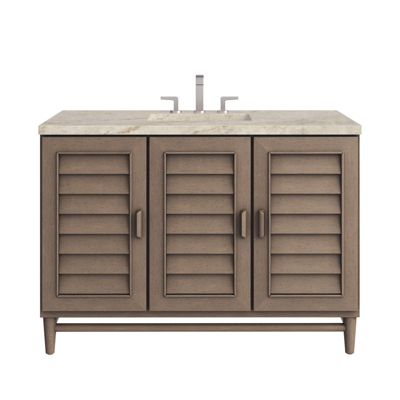 James Martin Portland 48" Single Bathroom Vanity, Whitewashed Walnut with Tajnar countertop