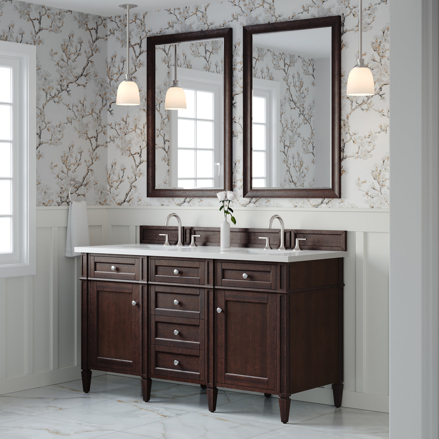 James Martin Brittany 60" Double Bathroom Vanity, Burnished Mahogany, view 28