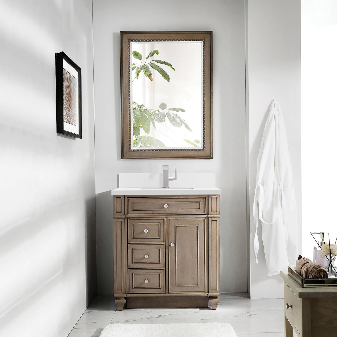 James Martin Bristol 30" Single Bathroom Vanity, Whitewashed Walnut, view 27