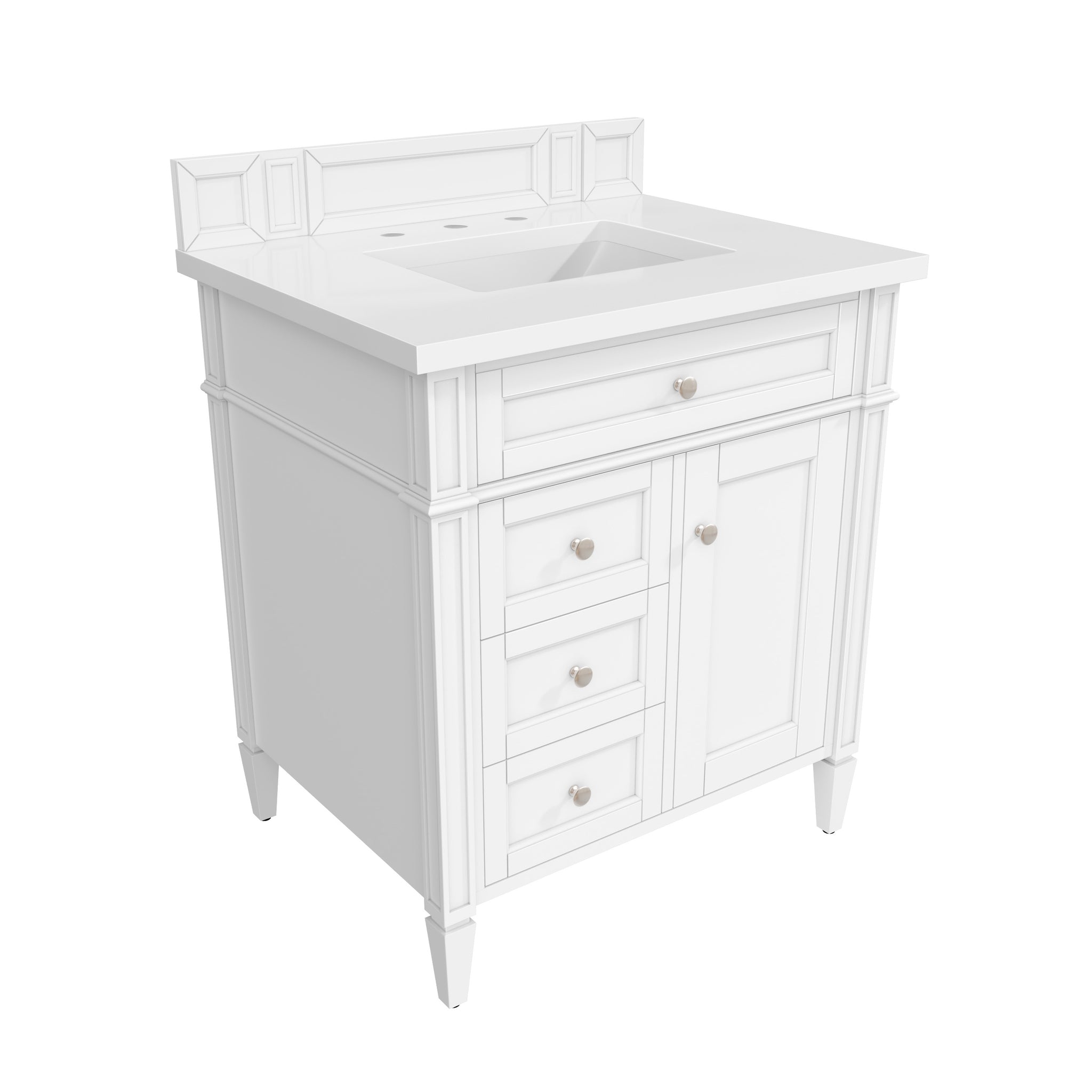 James Martin Brittany 30" Single Bathroom Vanity, Bright White, view 25