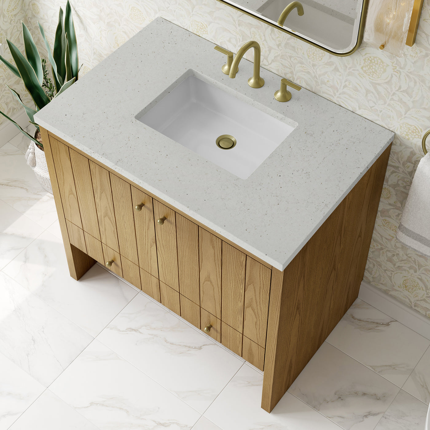 James Martin Hudson 36" Single Bathroom Vanity, Light Natural Oak, view 27