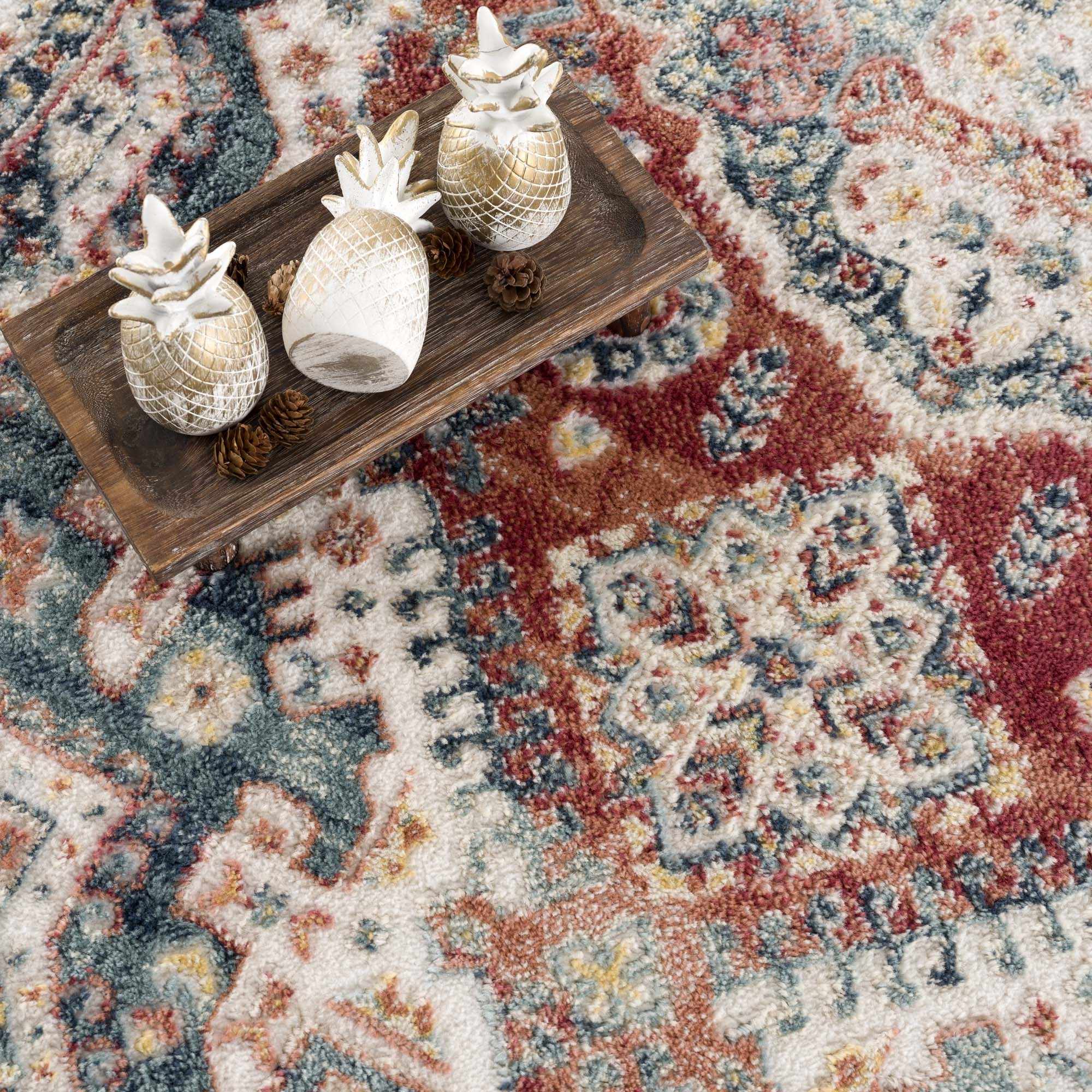 Brend Rust Medallion Area Rug - Clearance by Boutique Rugs