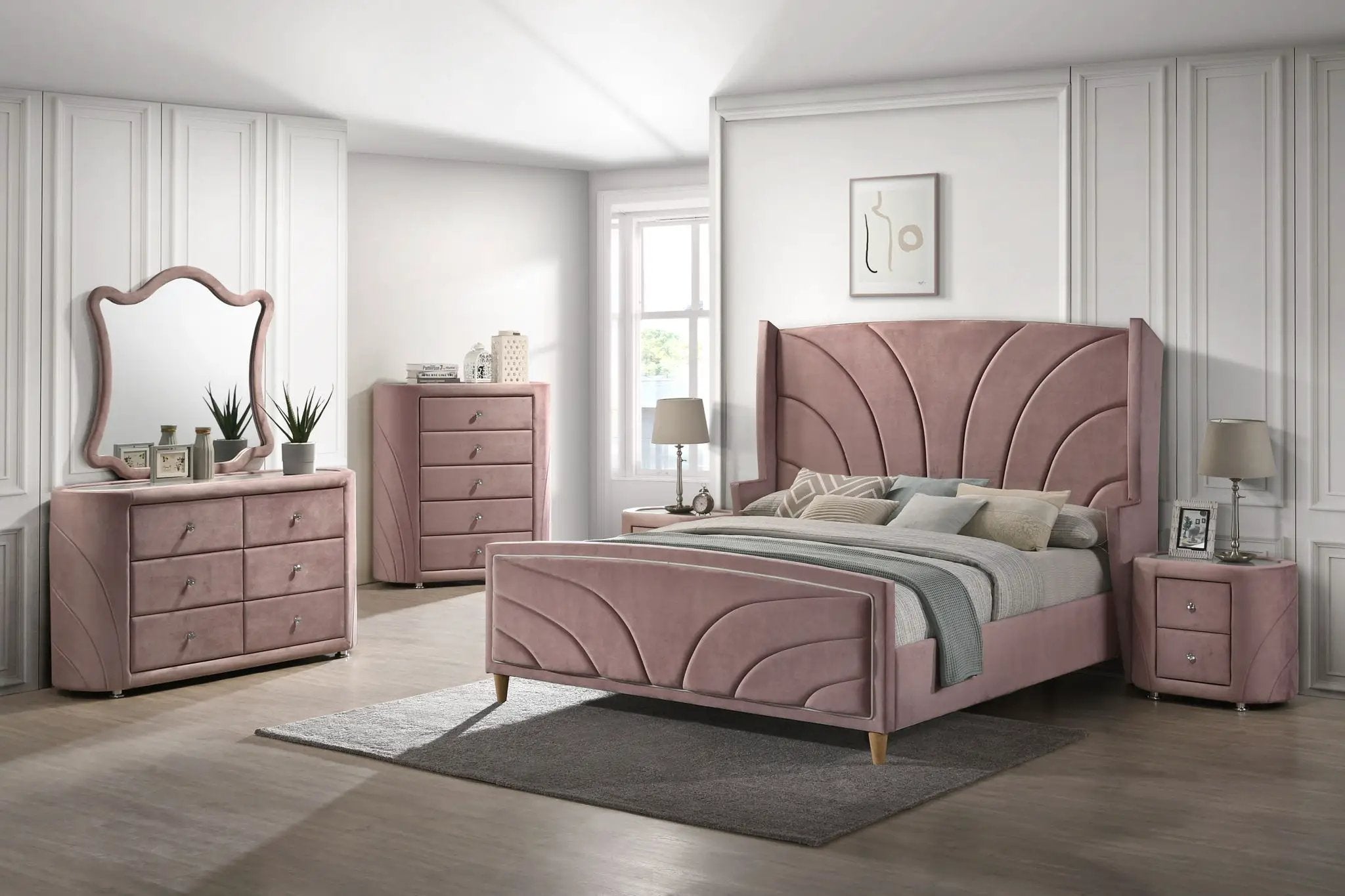 Salonia - Chest - Pink Velvet by Unique Piece Furniture
