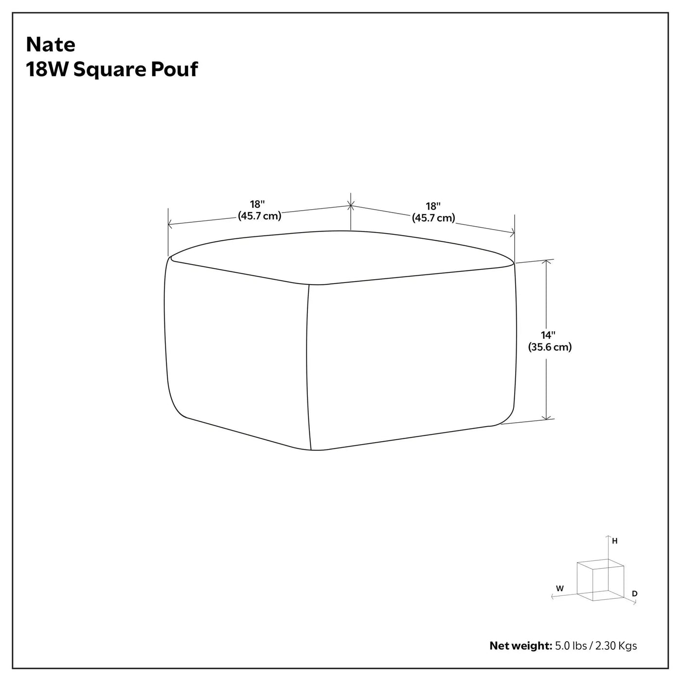 Nate - Square Pouf by HouseOfZazla