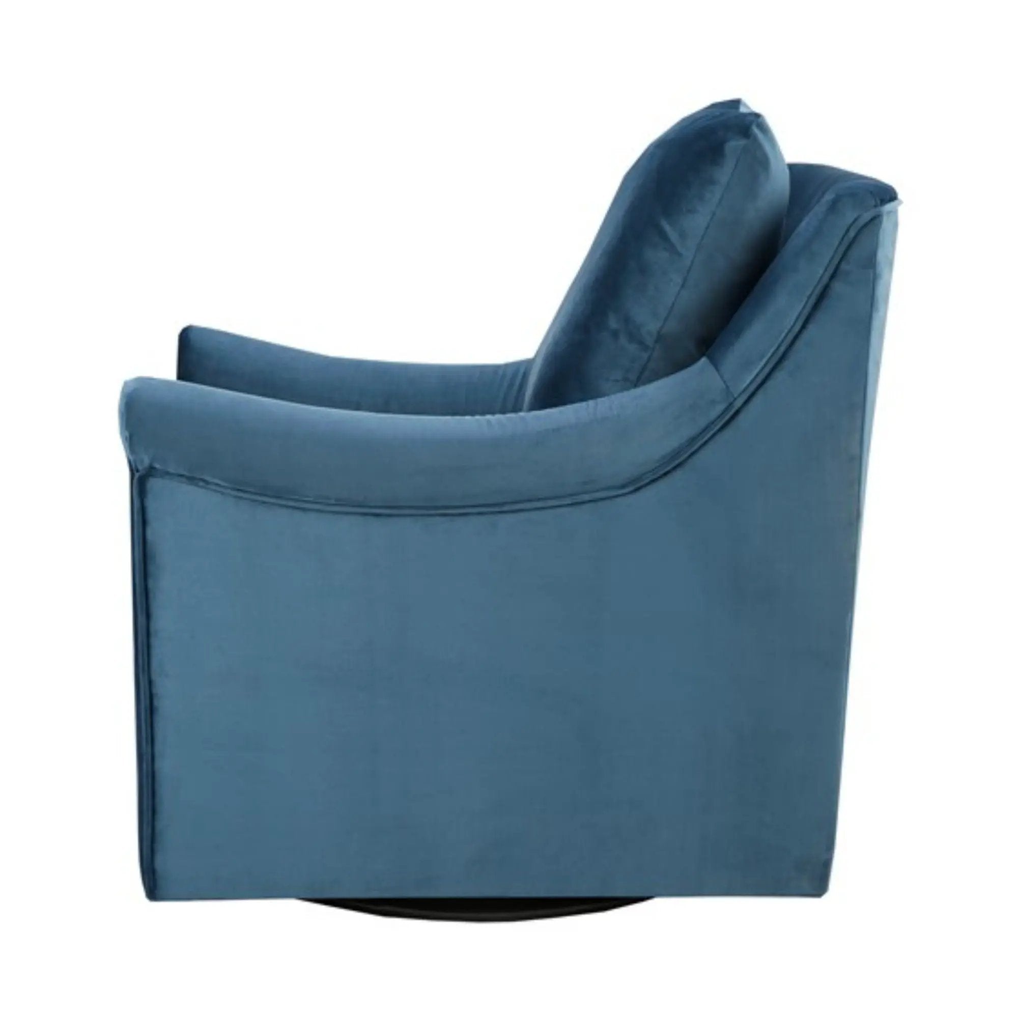 Swivel Chair With Curved Arms And Straight Back - Blue by Unique Piece Furniture