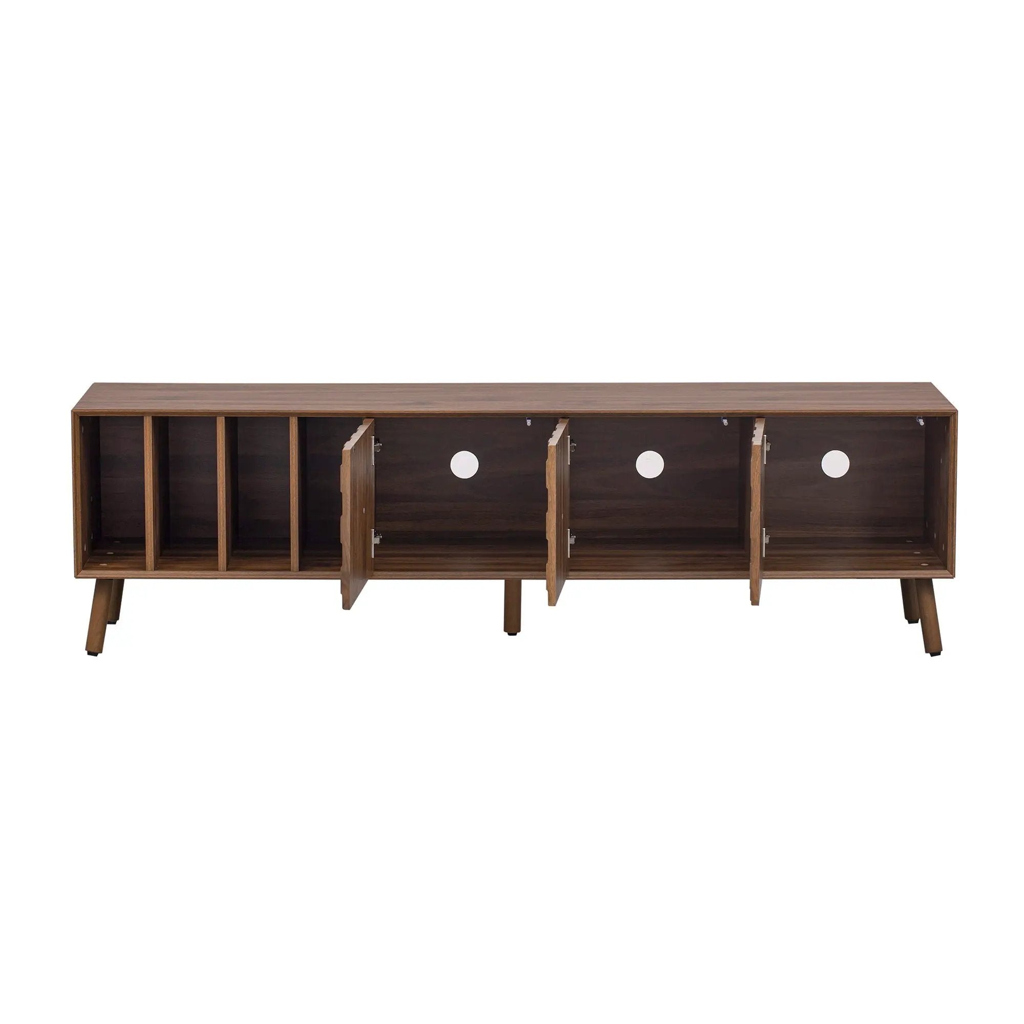 TV Stand With 5 Legs, Media Console Table For Tvs Up To 75" - Walnut by HouseOfZazla