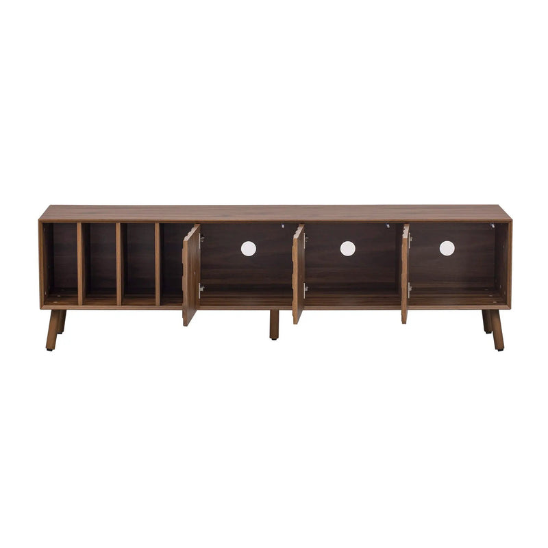 TV Stand With 5 Legs, Media Console Table For Tvs Up To 75" - Walnut by HouseOfZazla