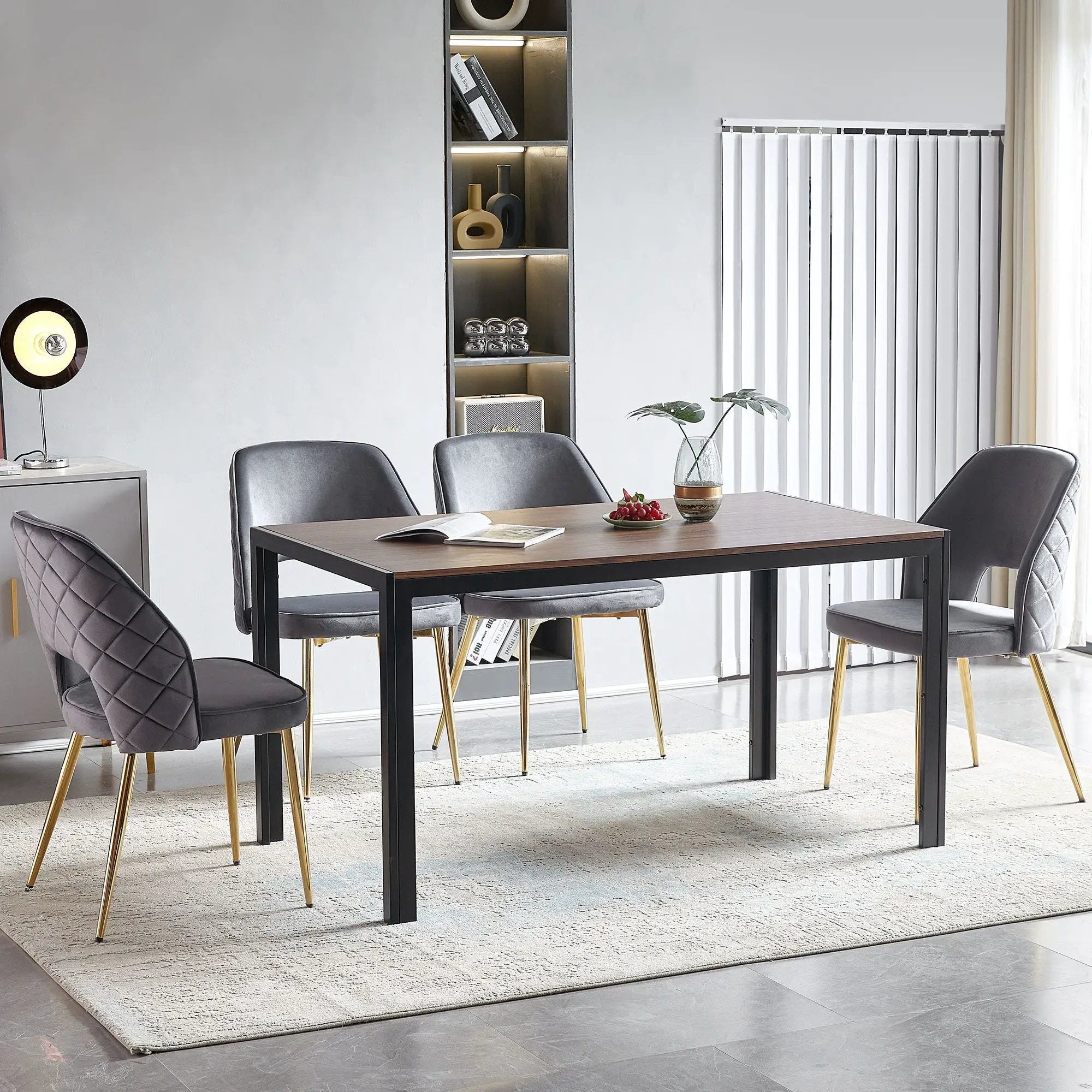 Dining Chairs With Metal Legs And Hollow Back Upholstered Dining Chairs by HouseOfZazla