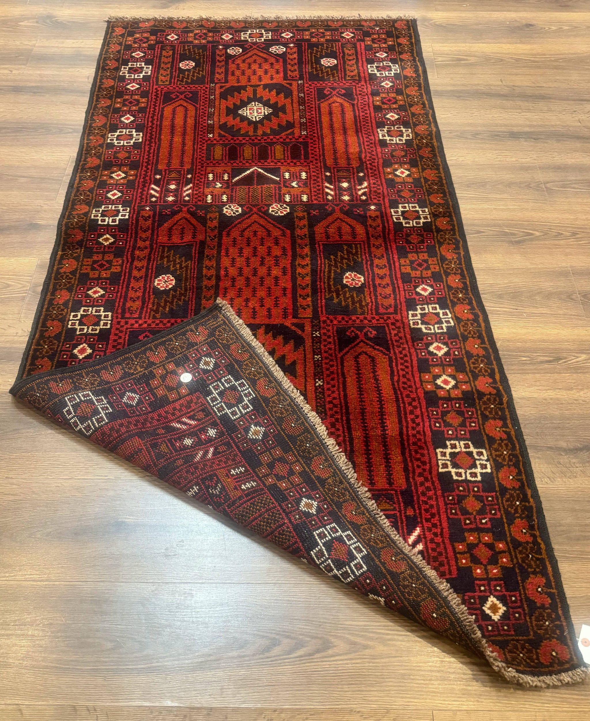 Afghan Rug 3x7, Balouch Carpet, Tribal Rug, Red, New by Jewel Rugs