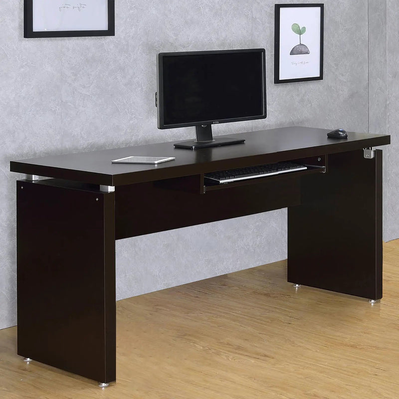 Floating - Top Computer Desk With Pullout Keyboard Shelf - Brown by HouseOfZazla
