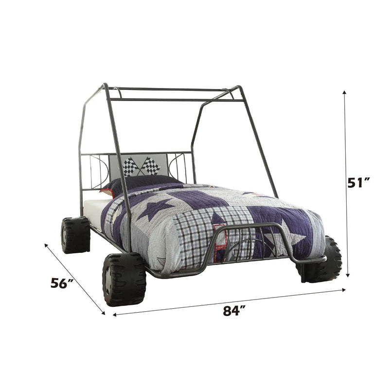 Xander - Twin Go Kart Bed - Gunmetal by Unique Piece Furniture