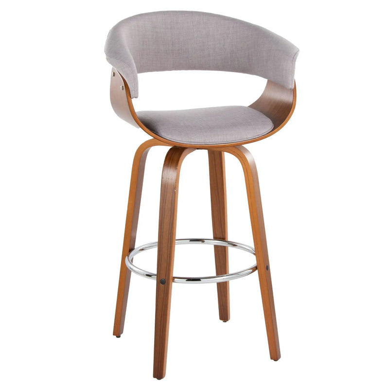 Vintage Mod - Mid Century Modern Fixed Height Barstool With Swivel With Round Footrest (Set of 2) by Unique Piece Furniture