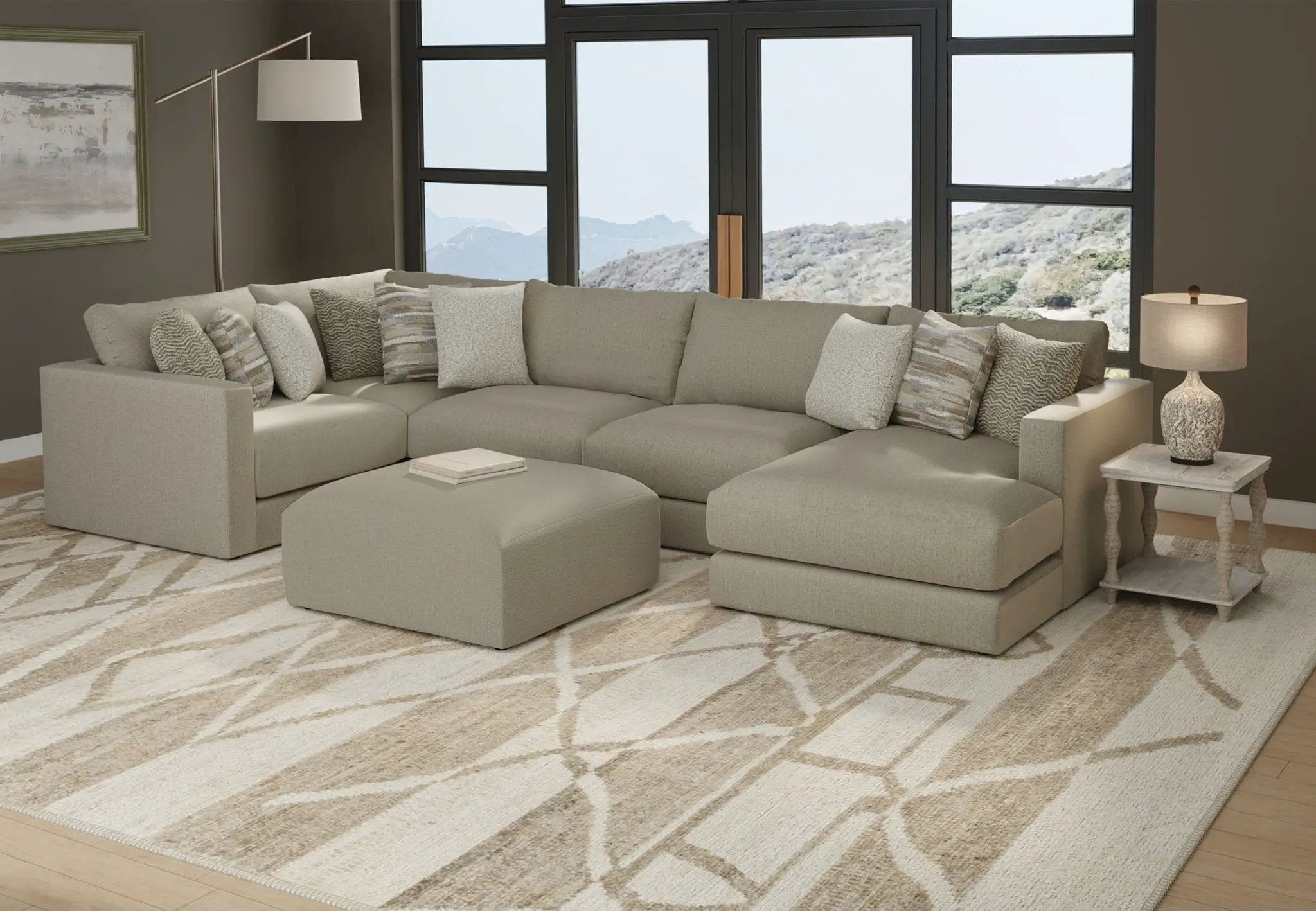 Amelia - Cocktail Ottoman - Sand by Unique Piece Furniture