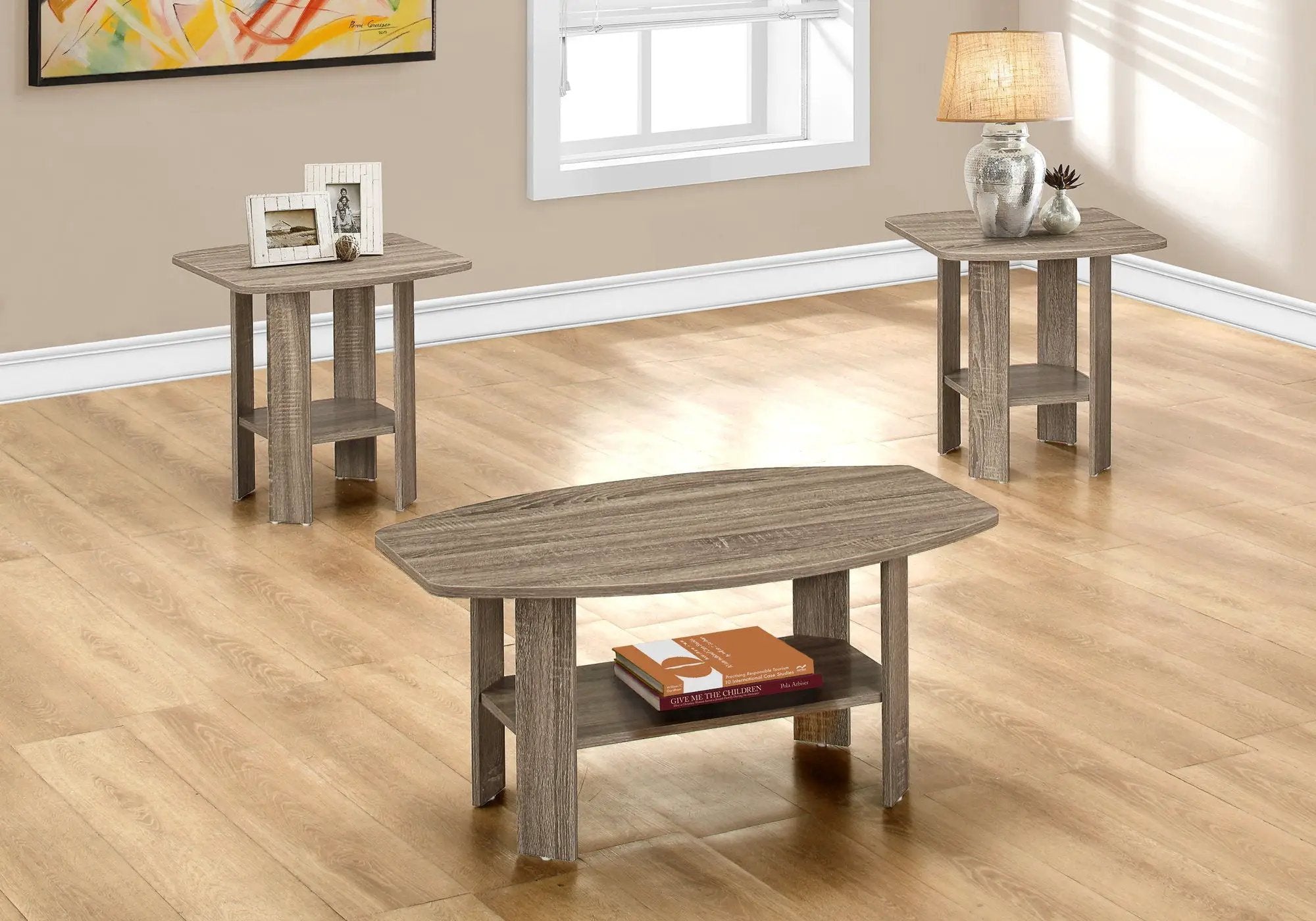 Table Set, Coffee, End, Side, Accent For Living Room (Set of 3) by Unique Piece Furniture