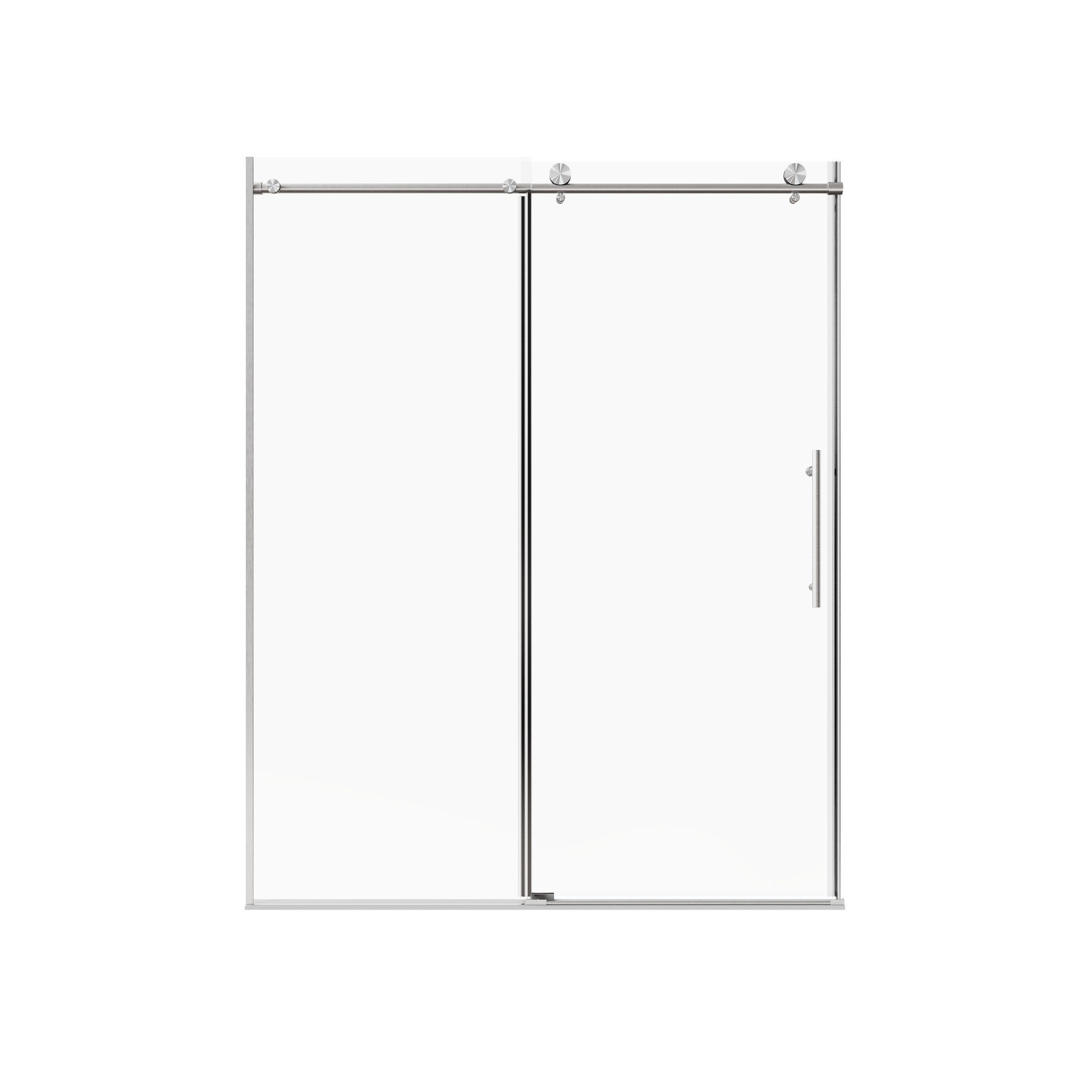 Frameless Sliding Shower Door in Brushed Nickel by HouseOfZazla